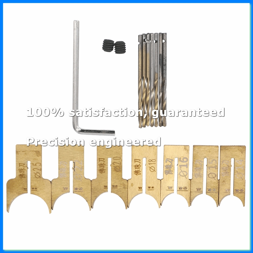 Drill Bit Set - Set Mata Bor Manik-manik Kayu, Pisau