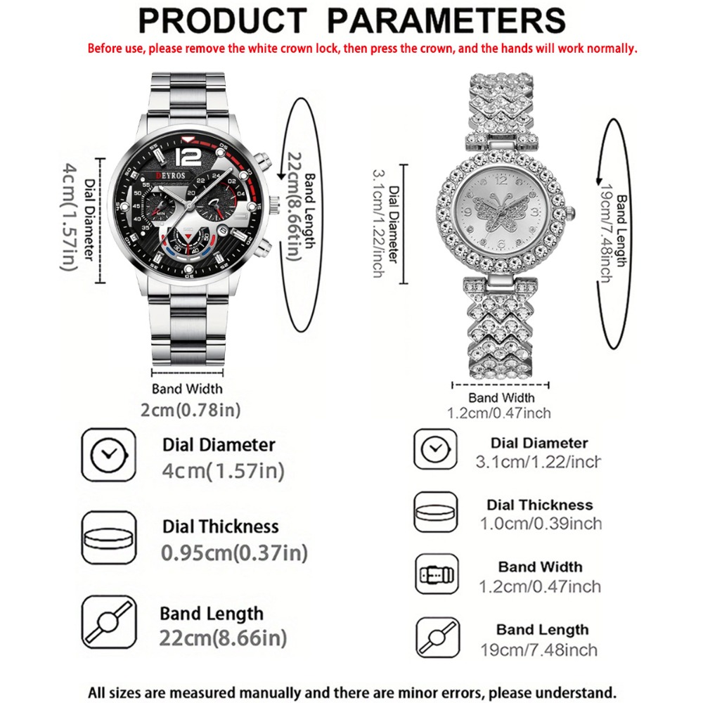 Jam Tangan Pasangan Fashion 6p - Coupling 8Mm ulasan dan harga